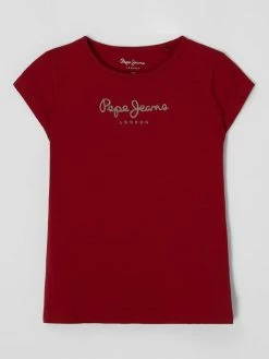 Pepe Jeans T-Shirt Mit Logo-Print Modell 'Hana' - Rot