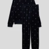 Schiesser Pyjama Mit Allover-Muster Modell 'Tommorows World' - Dunkelblau