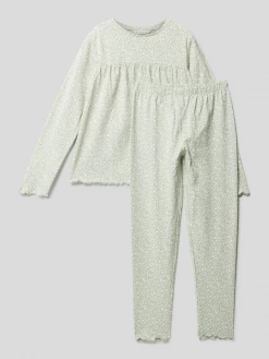 Mango Pyjama Mit Allover-Muster Modell 'lili' - Hellgrün