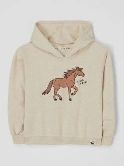 Basefield Hoodie Mit Print - Ecru Meliert