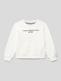 Tommy Hilfiger Kids Sweatshirt Mit Label-Stitching - Weiß