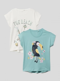 Name It T-Shirt Mit Motiv-Print Im 2er-Pack - Offwhite