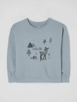 Basefield Sweatshirt Mit Prints - Hellblau