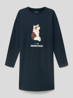 Schiesser Pyjama-Oberteil Mit Motiv-Print Modell 'Rhythm' - Graphit