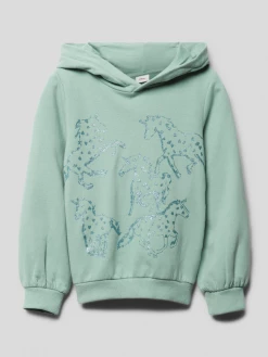S.Oliver RED LABEL Hoodie Mit Glitzer-Print - Mint