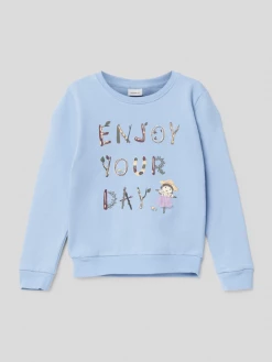 Name It Sweatshirt Mit Statement-Print Modell 'Nida' - Hellblau
