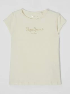 Pepe Jeans T-Shirt Mit Logo-Print Modell 'Hana' - Offwhite