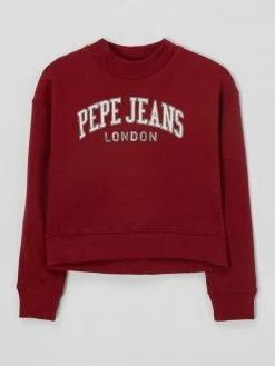 Pepe Jeans Cropped Sweatshirt Mit Logo Modell 'Elisabeth' - Rot
