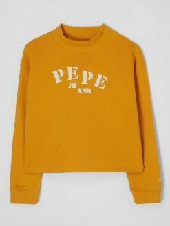 Pepe Jeans Sweatshirt Mit Logo-Stickerei Modell 'Emma' - Senfgelb