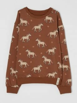 Basefield Sweatshirt Mit Prints - Mittelbraun