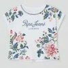 Pepe Jeans Boxy Fit T-Shirt Mit Strasssteinen Modell 'Halica' - Weiß