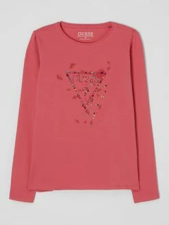 Guess Sweatshirt Mit Strasssteinen - Pink