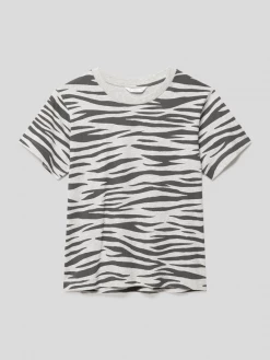 Mango T-Shirt Mit Animal-Print - Mittelgrau Meliert