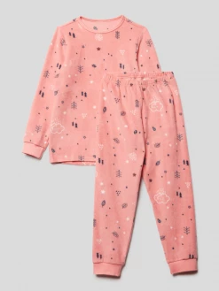 Schiesser Pyjama Mit Allover-Muster - Rosa