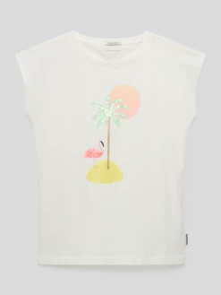 Tom Tailor T-Shirt Mit Motiv-Print - Weiß