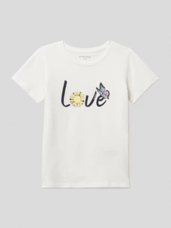 Tom Tailor T-Shirt Mit Floralem Statement-Print - Weiß