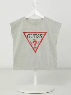 Guess T-Shirt Mit Logo-Print - Mittelgrau Meliert