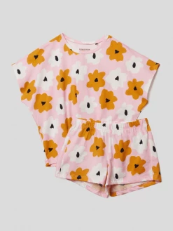 Schiesser Pyjama Mit Floralem Allover-Muster - Rosa