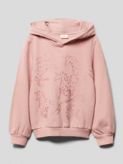 S.Oliver RED LABEL Hoodie Mit Glitzer-Print - Hellrosa