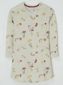 SANETTA Sleepshirt Mit Allover-Muster - Hellgrau Meliert